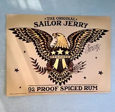 Sailor Jerry Patriotic Bald Eagle Spiced Rum 2013 Alcohol Ad Poster 24"x18” NEW