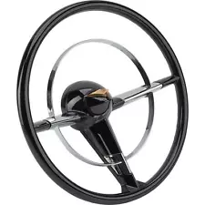 Speedway Motors 1955-56 Chevy Car 15" Steering Wheel, Black Finish (Paintable)