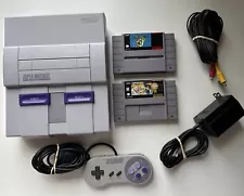 Super Nintendo System SNES - Super Mario World + All Stars OEM Bundle TESTED