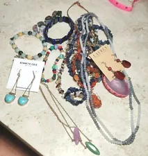 Semi-Precious Stones Mixed Jewelry Lot w. Beaded Necklaces Bracelets Earrings