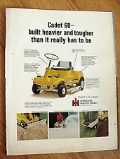 1970 International Harvester Cub Cadet 60 Lawn Tractor Ad Built Heavier Tougher