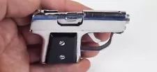 Vintage GUNLITE Made in USA Gun Shaped Semi Automatic Chrome Lighter