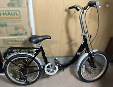 Schwinn Loop - Folding Bike 7 Speed Black Bicycle w/ Manual + Carrying Bag