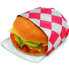 2000 Sandwich Burger Foil/Paper Honeycomb Insulated Wrap 13" x 10-1/2" Red Check