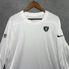 Las Vegas Raiders Shirt Men's Large White Embroidered Nike Team Player Issued