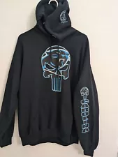 Carolina Panthers hoodie men XL black sweatshirt Punisher Skull Gildan