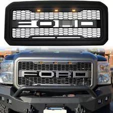 Grille For Ford 2011-2015 16 F250 F350 Super Duty Raptor Style Grill Matte Black