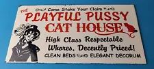 New ListingVintage Cat House Sign - Basement Room Bed for Sale Gas Service Saloon Sign