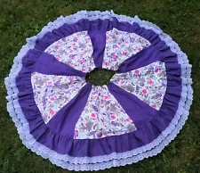 Square Dance Purple Skirt Lace Trim TATER SAX St. Augustine Vintage LARGE