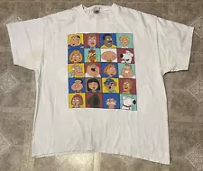 2008 Family Guy Show Cartoon White Graphic T-shirt Mens Size 2XL