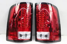 FITS 07-13 SIERRA PICKUP TRUCK RED CLEAR FULL LED TAIL LIGHTS LAMPS (LEFT+RIGHT) (For: More than one vehicle)