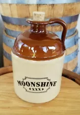 New antique looking Whiskey Moonshine XXX Glass 750ml Jug handle bottle + cork