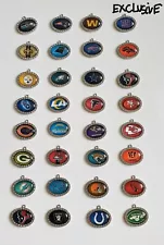 Sale Lot of 2-5pcs Big Oval shape pendants of NFL Football teams for Necklace