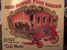 Red Rover Fire Engine SCALE MODEL KIT 1970s Craft Master Wood/Plastic Orig Box