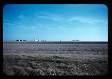 1966 Rural Airfield Airplanes 60s Vintage 35mm Red Border Kodachrome Slide