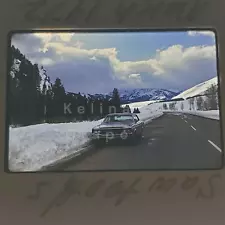 1972 (1969) AMC Ambassador SST 35mm Film Slide Car Auto Parked Snowy Road Woods