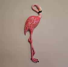 Pink Flamingo 3D Wall Art for Home or Tiki Bar Decor 20" Tall