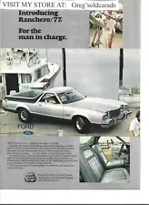 Original 1977 Ford Ranchero vintage print ad: "For the man in charge"