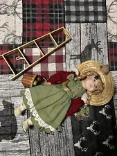 Porcelain Orchard Picking Doll With Ladder