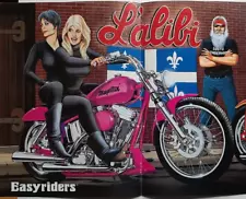 VINTAGE DAVID MANN MOTORCYCLE POSTER ORIGINAL EASY RIDER GIRLS AT L'ALIBI