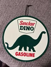 Sinclair Dino Gasoline 12" Round Metal Vintage Sign