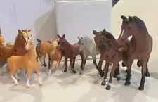 Lot of 10 Horses Mixed Toy Hard Plastic, Blip Brand & Spirit Horses Included