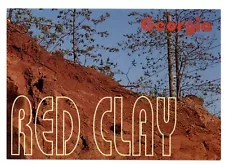 Georgia Red Clay soil trees on hill ~ unused postcard sku405