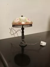 Vintage Electric Ni-Glo Victorian Rose Table Lamp Dollhouse Miniature 1:12