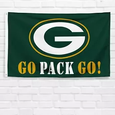 For Green Bay Packers "GO PACK GO" 3x5 ft Rodgers Football Banner