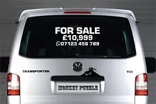 CUSTOM CAR VAN FOR SALE STICKERS SIGN DECALS VINYL TRUCK TRADE ADVERT WINDOW