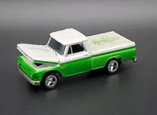 Johnny Lightning Kustomized 1965 Chevrolet C10 Pickup, Green, 1:64 Opened Hood