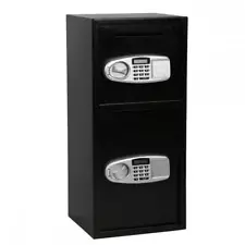 New Double Door Cash Office Security Lock Digital Safe Depository Drop Box