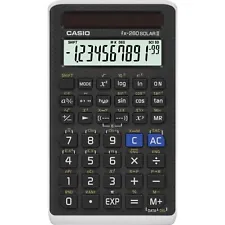 Casio Black Scientific Calculator for Fractions Algebra Trig Statistics Wht Case