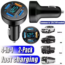 Dual 4 USB Port Fast Car Charger Adapter For iPhone Samsung Android Cell Phone