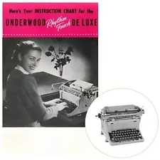 Underwood Rhythm Touch Typewriter Instruction Manual Vtg SX User De Luxe Repro