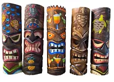 SET OF 5 20" TIKI MASK HAWAIIAN WALL ART ISLAND HOME DECOR BAR TROPICAL