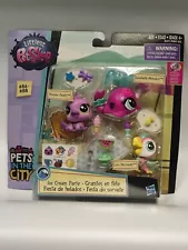 LPS Littlest Pet Shop Ice Cream Party Platypus Narwhal Parrot Rare HTF Set