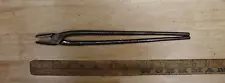 Antique Lightweight Blacksmith Hand Forged Tongs For Round Stock,11-3/16",VGC!