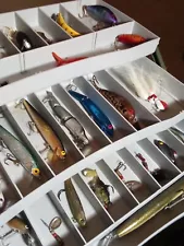 Flambeau 7 Tray Fully Stocked Tackle Box 50+ Lures Spinners Rare Estate Find