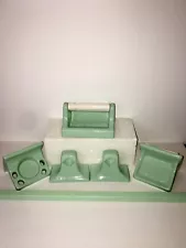 Vintage Porcelain Tile In Bathroom Fixture Set Spring Green Complete Set