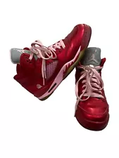 Nike Girls Youth Air Jordan 5 V Retro Red Pink Valentines Day Size 6.5Y