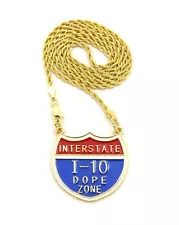 Hip Hop Lil Boosie I-10 Pendant 20" Rope Chain Necklace