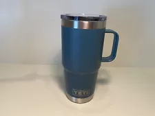 YETI 20 oz. Nordic Blue Rambler with Handle & Stronghold Lid