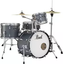 Pearl Roadshow 4-piece Complete Drum Set with Cymbals - Charcoal Metallic