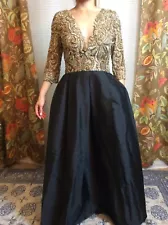 Patbo Patricia Bonaldi, Black/Gold Crystal Gown, Size 4