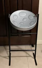 Panyard Jumbie Jam W1070 G Diatonic Steel Drum, Silver w/ Floor Stand