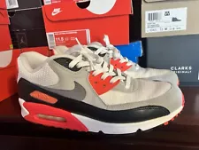 Nike Air Max 90 Size 12 Infrared 2015 White Grey Gray AM90