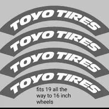 Toyo Tires Wheel Sticker decal Stencil lettering toyotires+proxes package deal.