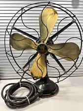 Vintage Westinghouse 164851G Brass 4Blade 16'' Oscillating Electric Fan- WORKING