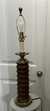 Wildwood Lamps Waves on Wood Table Lamp Antique Brass Trim